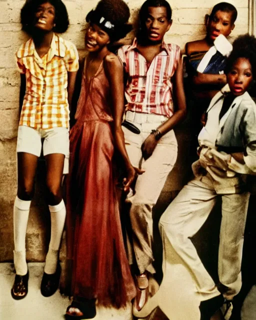 Prompt: The Glorious Young Eccentrics of Harlem, c1976, photography by Annie Liebowitz