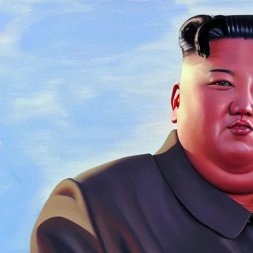 Prompt: kim jong un as christo redentor statue, painting by artgerm, wlop