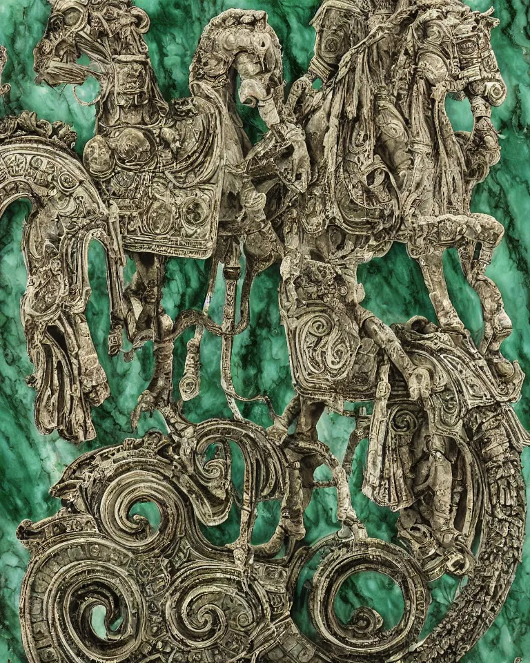 Prompt: achingly beautiful painting of intricate ancient victor emmanuel ii roma on jade background by giger