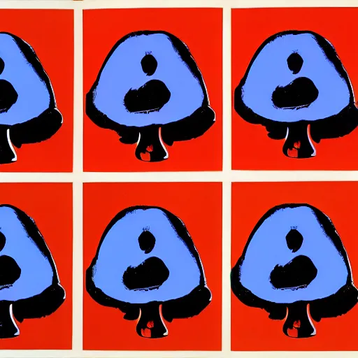 Image similar to mushrooms : : by andy warhol : :