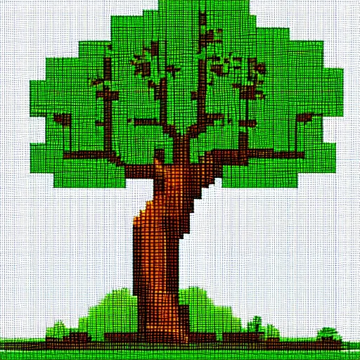 Prompt: tree , pixel art