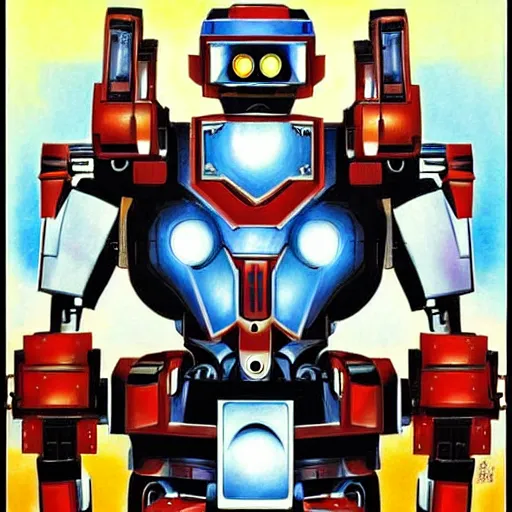 Prompt: portrait of a tribal mecha robot, symmetrical, movie poster art by drew struzan,