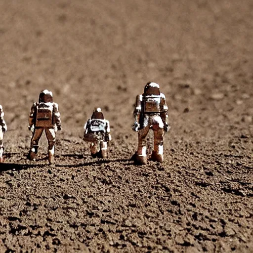 Prompt: up close 3 friends on dusty Mars soil in the future walking together all wearing stylish futuristic clothing picture taken with 5 mm camera nokia, intricate, ultra HD, super detailed, realistic, award-winning picture