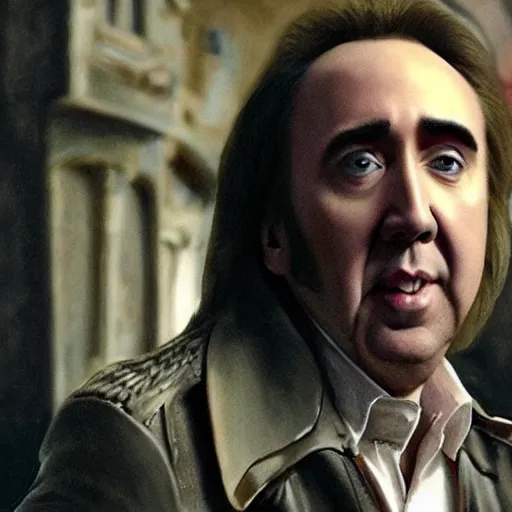 Image similar to nicolas cage in hogwarts