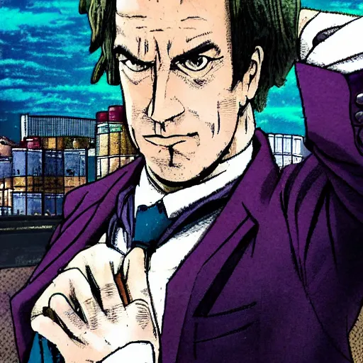 Image similar to saul goodman in jjba style