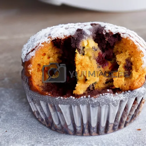 Image similar to sinkhole inside of gigantic muffin, 5 5 mm