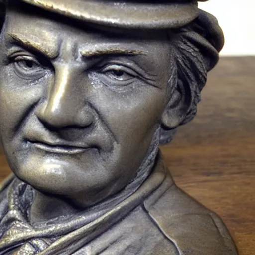 Prompt: closeup bust of a new england fisherman, bossons vintage chalkware,