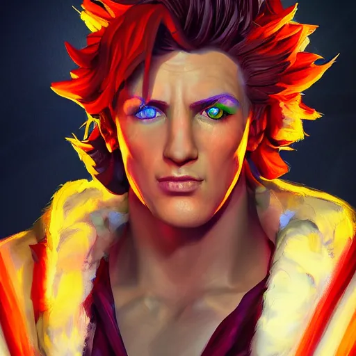 Image similar to portrait of Zagreus, studio lightning, bright colors, intricate, masterpiece, photorealistic, hiperrealistic, sharp focus, high contrast, Artstation HQ, DeviantArt trending, 4k UHD, Unreal Engine 5