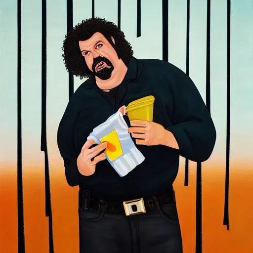 Image similar to danny mcbride robbing a mcdonald's at gunpoint, realism, 4 k,