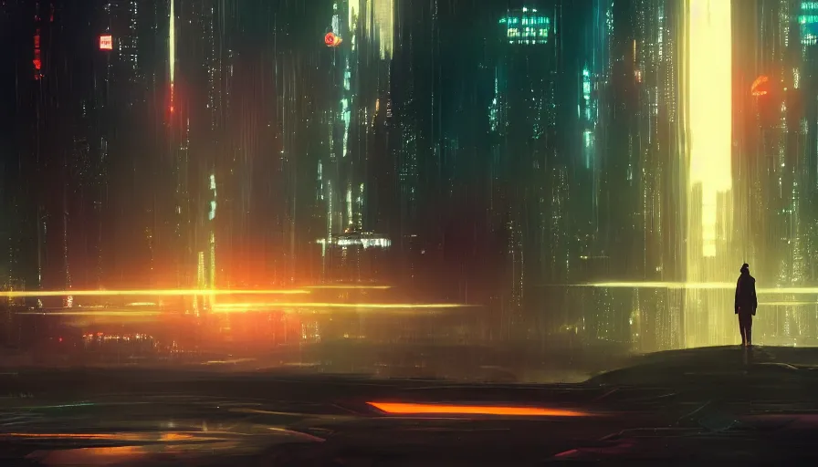 Image similar to concept art by jama jurabaev, altered carbon series, black mirror series, very long shot, cinematic shot, trending on artstation, high quality, brush stroke, for aaa game