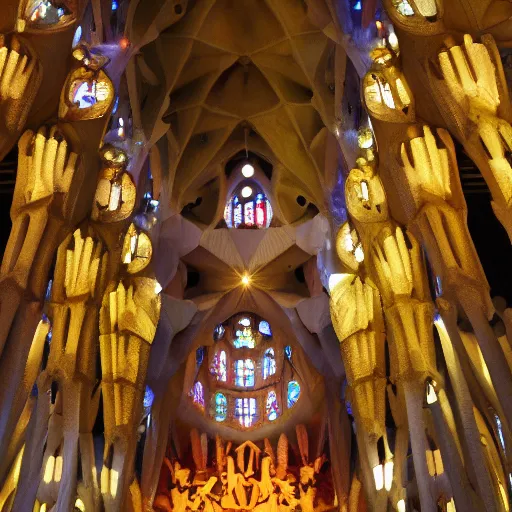 Prompt: Sagrada Familia turned into Mc Donald's