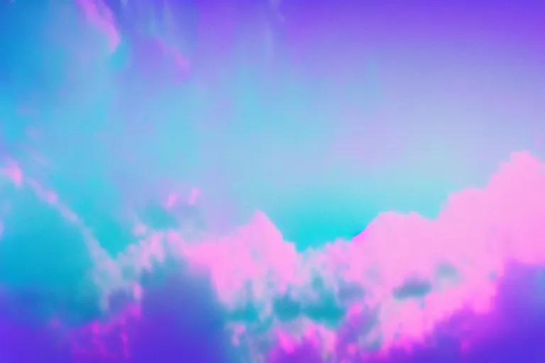 Image similar to high fidelity quality billboard photograph of a grunge model falling horizontally through realistic clouds wearing packing foam. three point light. photographic production. art directed. white pink blue lavender. gradient overlay. waves glitch artefacts. 8 k. filmic.