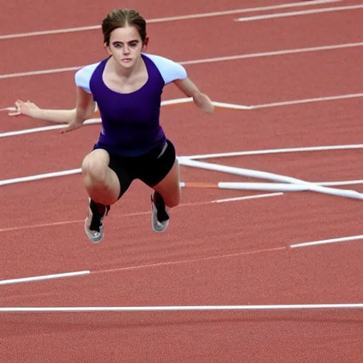 Image similar to emma watson doing long jump at the olympics