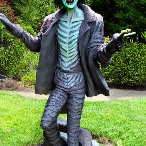 Prompt: a statue of the actor beetlejuice