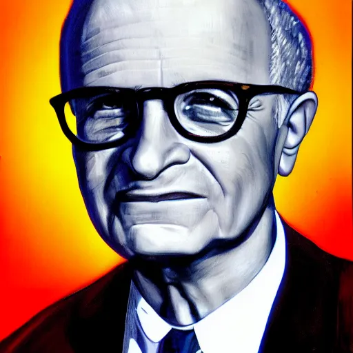 Synthwave Portrait Of Milton Friedman 