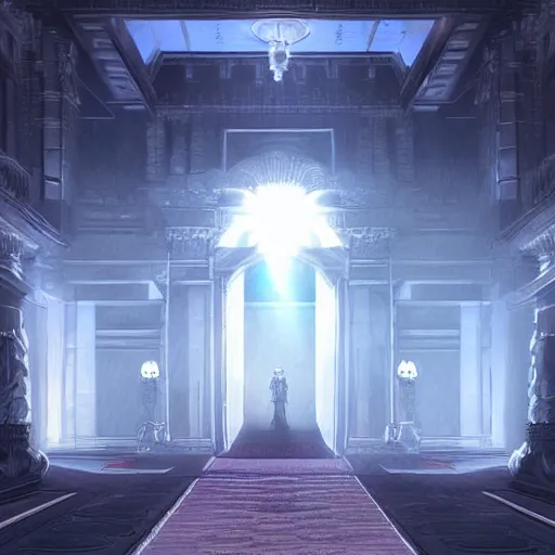 Prompt: the grand entrance, art by kotaro chiba, volumetric lighting, epic composition