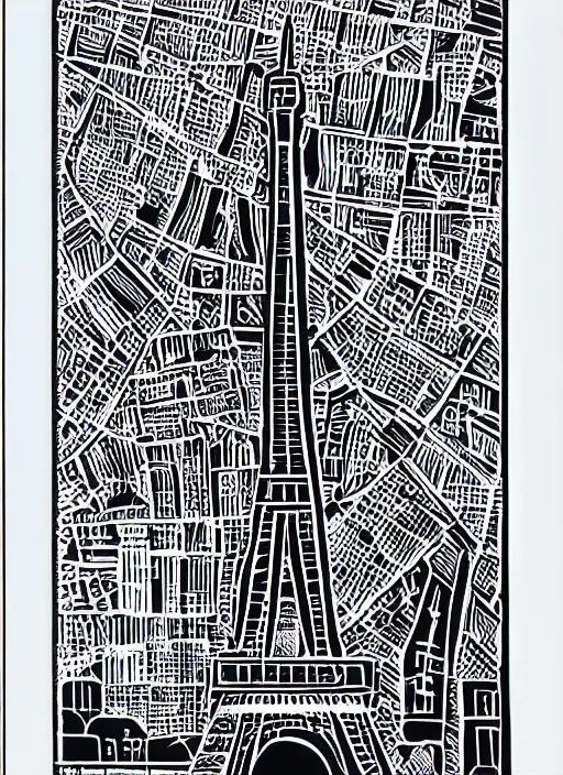 Image similar to portrait of paris, smooth, linocut illustration by tim foley