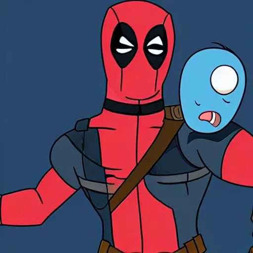 Image similar to Deadpool in regular show 4K quality