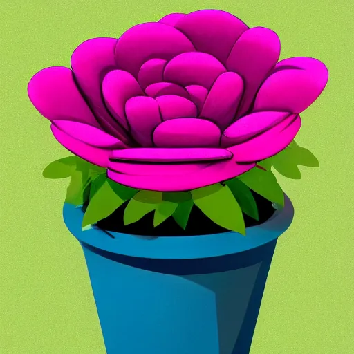 Image similar to flower in a pot but minimalistic concept art by frank stella gilleard james whalen tom, colorful, soft light, trending on artstation, minimalism