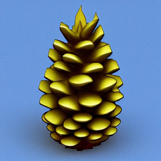 Prompt: poorly rendered 3 d anthromorphic pinecone