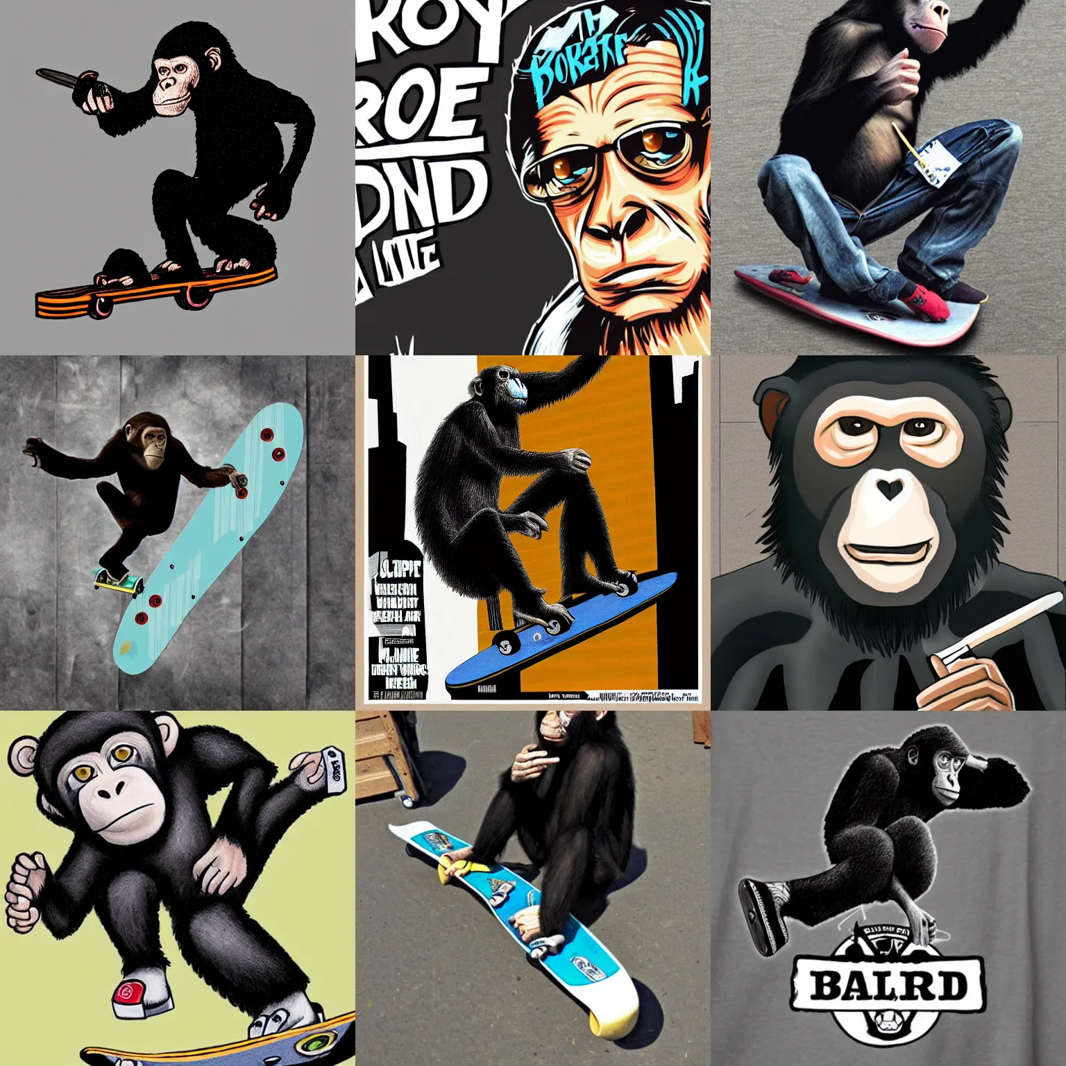 Prompt: bored ape tony hawk