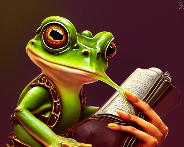 Image similar to photography of princess frog drinking wine, d & d, fantasy, intricate, elegant, highly detailed, digital painting, artstation, concept art, matte, sharp focus, illustration, hearthstone, art by artgerm and greg rutkowski and alphonse mucha