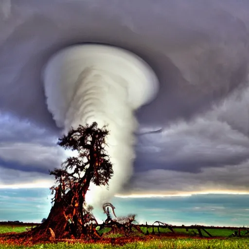 Image similar to a tornado tornado tree hybrid