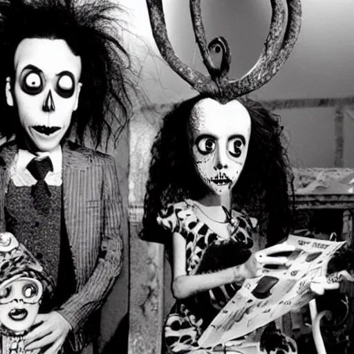 Image similar to Movie still from a Tim Burton movie that has never been released