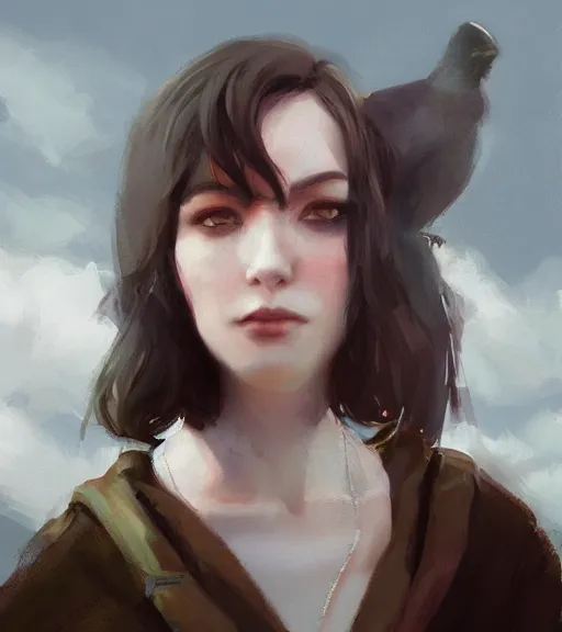 Image similar to crow, portrait, illustration, rim light, top light, perfectly shaded, spring time, slight overcast lighting, soft painting, art by krenz cushart