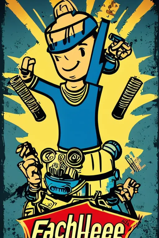 Image similar to fallout 7 6 retro futurist illustration art by butcher billy, sticker, colorful, illustration, highly detailed, simple, smooth and clean vector curves, no jagged lines, vector art, smooth andy warhol style