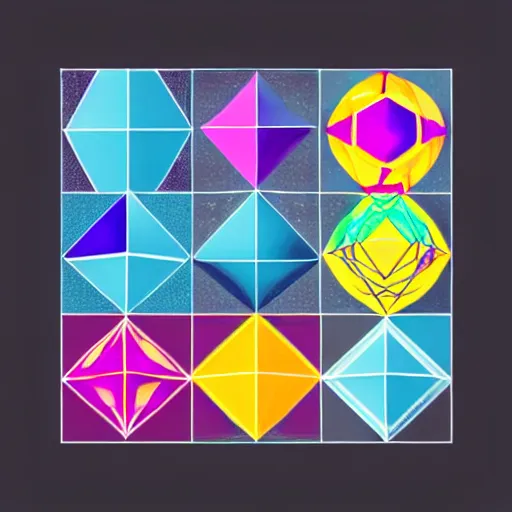 Image similar to abstract colorful platonic solids