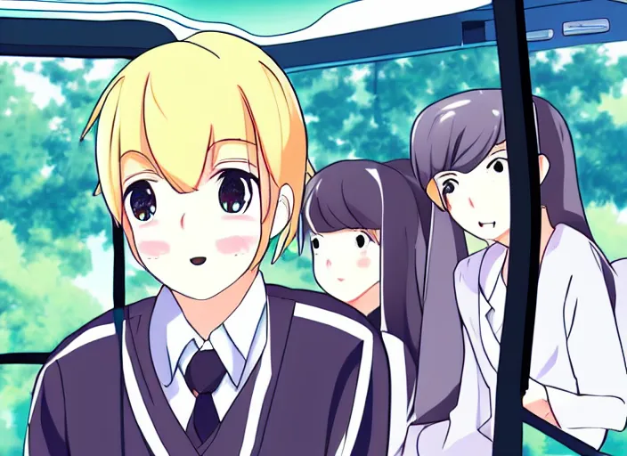 Image similar to bus driver cute kawaii in animanga