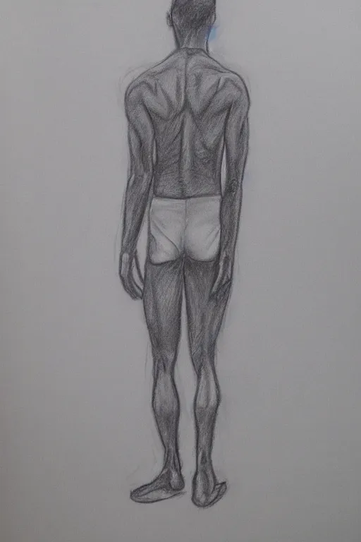 Image similar to notebook full body pencil drawing of a man, full body