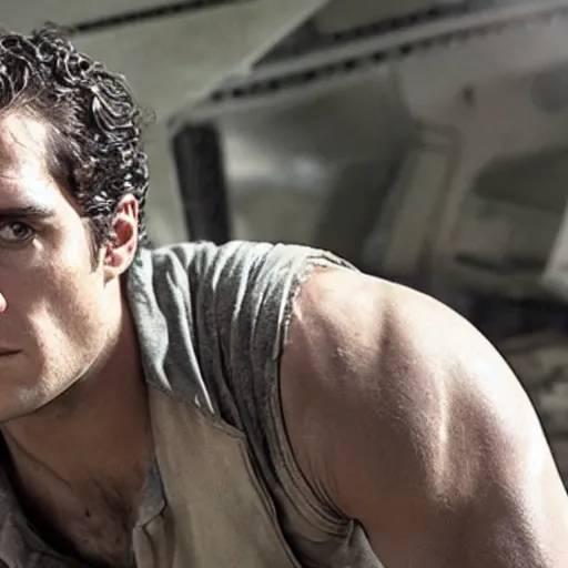 Prompt: Henry Cavill as Dwayne Hicks in Aliens remake, directed by Denis Villenueve.