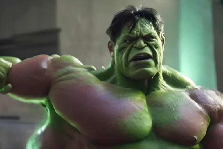 Prompt: film still of Lou Ferigno as hulk in avengers infinity war
