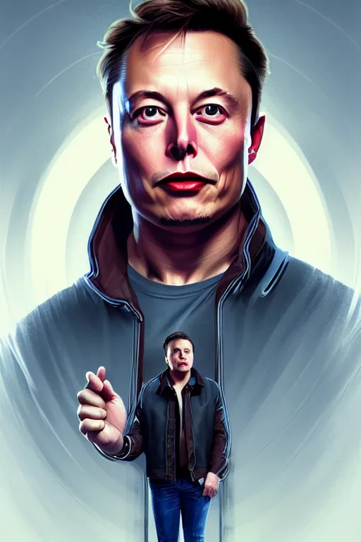 Image similar to elon musk as marty mcfly, realistic portrait, symmetrical, highly detailed, digital painting, artstation, concept art, smooth, sharp focus, illustration, cinematic lighting, art by artgerm and greg rutkowski and alphonse mucha