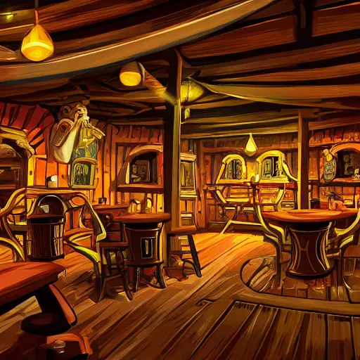 Image similar to secret of monkey island background, pub interior