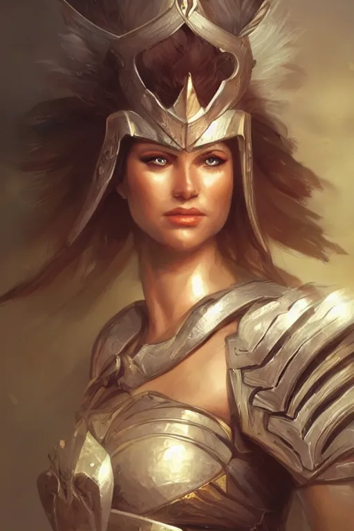 Image similar to amazon valkyrie athena, d & d, fantasy, portrait, highly detailed, headshot, digital painting, trending on artstation, concept art, sharp focus, illustration, art by artgerm and greg rutkowski and magali villeneuve