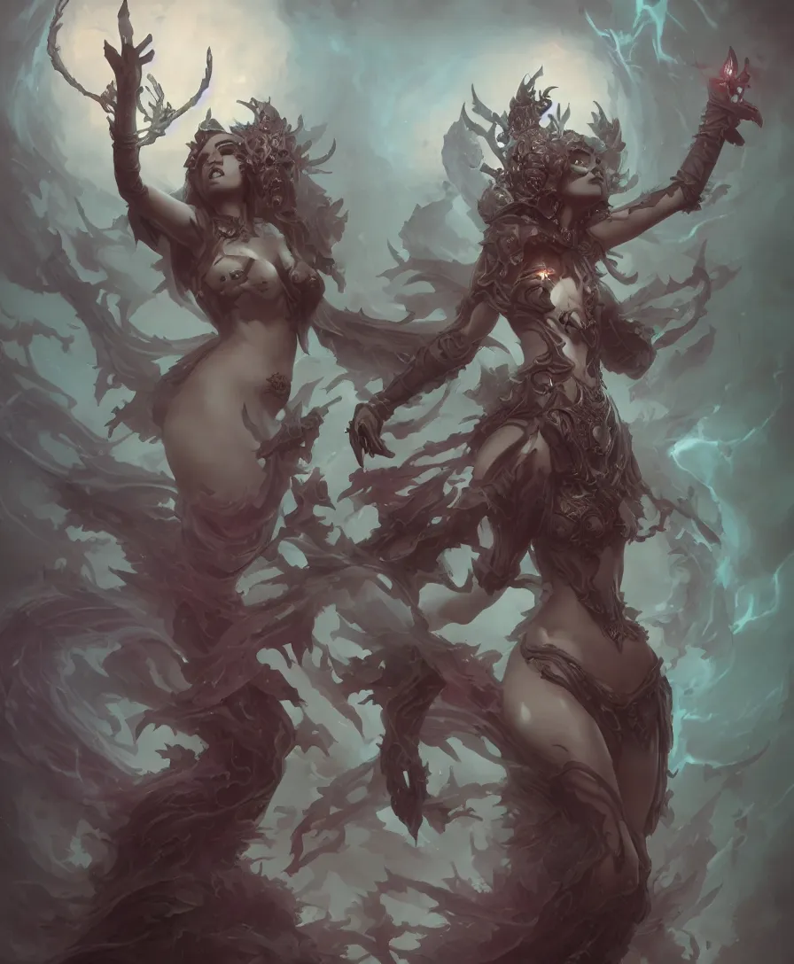 Image similar to goddess of death in the style of nekro, artgerm, wlop, glowing halo, octane render, peter mohrbacher, artstation