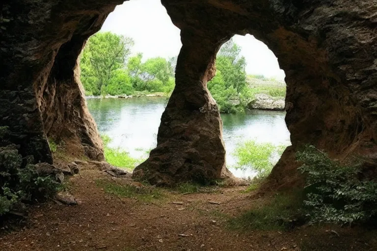 Image similar to 📷 A beautiful looking nature scene seen through an natural arch of stone ✨