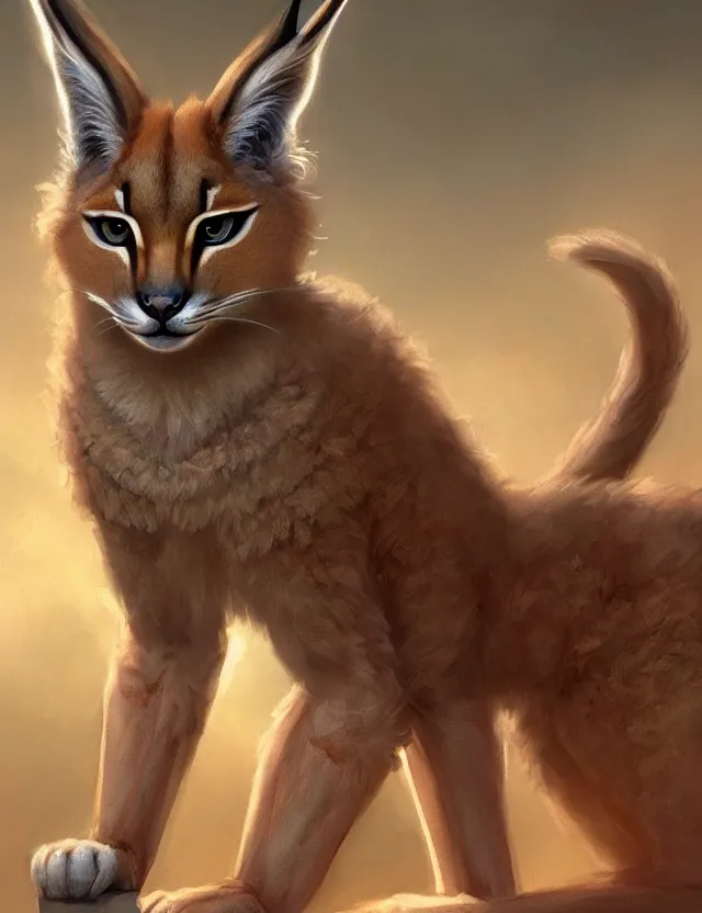 Prompt: cute fluffy caracal in a ancient greek city, wearing laurel wreath on head | | cute, key visual, realistic shaded perfect face, fine details by stanley artgerm lau, wlop, rossdraws, james jean, andrei riabovitchev, marc simonetti, and sakimichan, trending on artstation