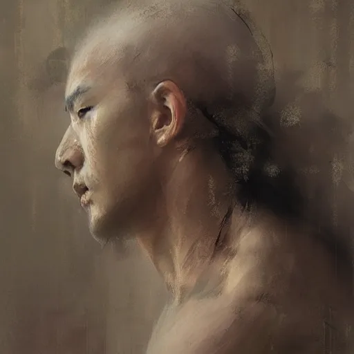 Image similar to the young warrior by ruan jia, portrait