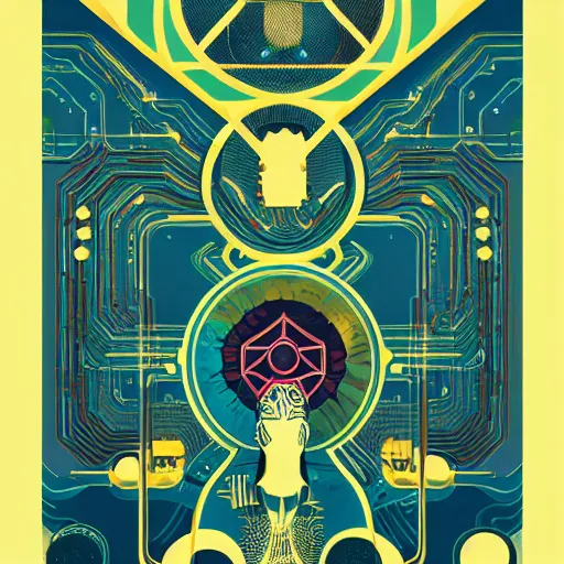 Image similar to a poster of a group of people, an album cover by kilian eng, behance contest winner, afrofuturism, diagonal lines, circuitry, artwork, adafruit