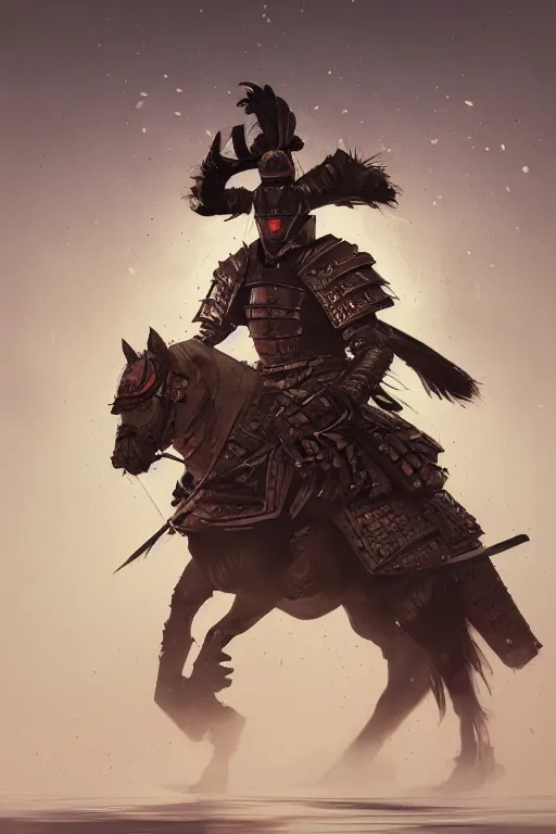 Image similar to portrait, portrait of a legendary Samurai in full armor, dramatic lighting, cinematic, establishing shot, extremly high detail, photo realistic, cinematic lighting, post processed, concept art, artstation, matte painting, style by eddie mendoza, raphael lacoste, alex ross