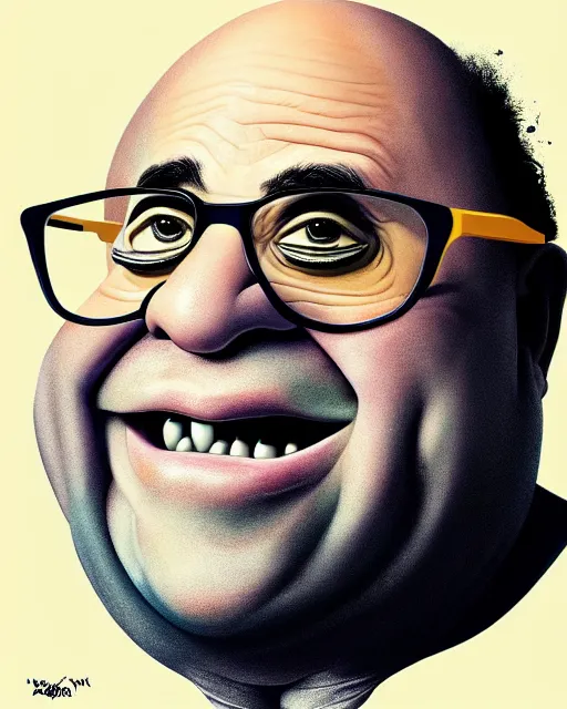 Image similar to painting portrait of danny devito as an egg, cartoon, warm lighting, danny devito has an egg body, movie poster, illustration by bartek fedyczak, erak note, tooth wu, neil richards, kan liu, siwoo kim, jisu choe, trending on art station