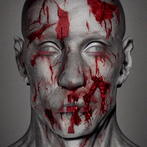 Prompt: hyperrealistic mixed media image of human corpse origami, broken bones and blood, stunning 3 d render inspired art by greg rutkowski and xiang duan and thomas eakes, perfect symmetry, flesh texture, realistic, highly detailed attributes and atmosphere, dim volumetric cinematic lighting, 8 k octane detailed render, post - processing, masterpiece,