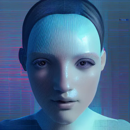 Image similar to a portrait of a female android by beeple