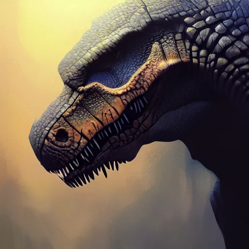 Prompt: portrait of a t-rex,digital art,ultra realistic,ultra detailed,art by greg rutkowski,4k