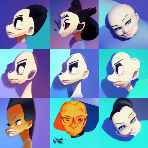 Image similar to face icon stylized minimalist animaniacs, loftis, cory behance hd by jesper ejsing, by rhads, makoto shinkai and lois van baarle, ilya kuvshinov, rossdraws global illumination