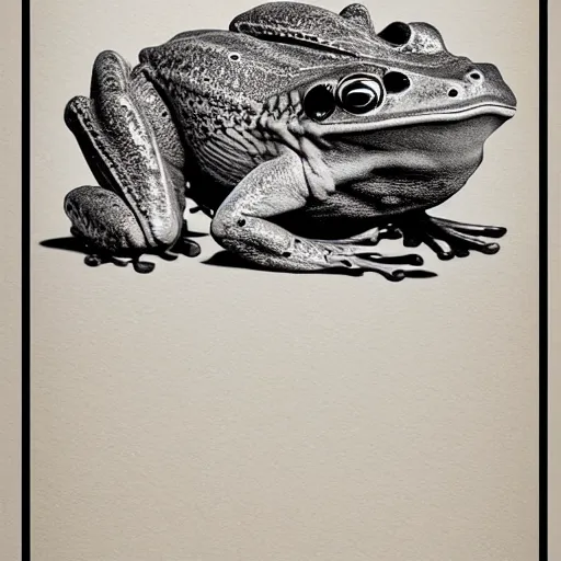 Prompt: full page antique lithograph anathomy of intelligent humanoid frog-like creature godotr, White background, art print, clean brush stroke, realistic highly detailed, 8k post-processing highly detailed, rendered by octane engine, esty